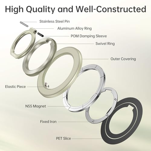 SYNCWIRE for MagSafe Phone Grip, Magnetic Phone Ring Holder - color: Light Yellow