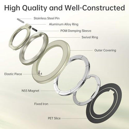 SYNCWIRE for MagSafe Phone Grip, Magnetic Phone Ring Holder - color: Light Yellow