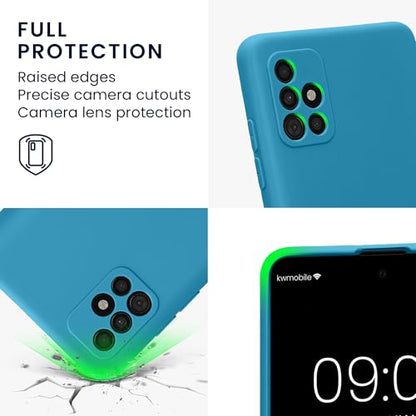 kwmobile Case Compatible with Samsung Galaxy A51 Case - Protective Slim TPU Phone Cover - Soft Matte Finish - Caribbean Blue - color: caribbean blue, size: Galaxy A51