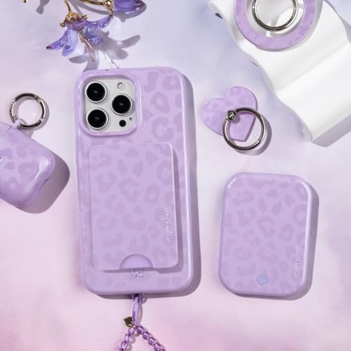 VELVET CAVIAR compatible with MagSafe Wallet - Magnetic Card Holder Wallet for iPhone 12/13/14/15 (Lilac Purple Leopard) - color: Lilac Purple Leopard