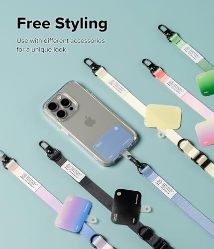 Ringke Holder Link Snap Hook Lanyard for Universal Cell Phone Case, Adjustable Crossbody Phone Lanyard - color: Butter Yellow