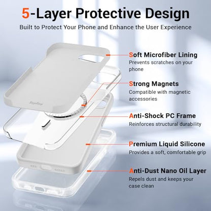 SUPFINE Silicone & Magnetic for iPhone 17e Case/iPhone 16e Case White - color: White, size: iPhone 17e/iPhone 16e