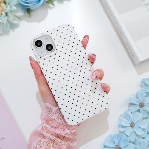 Polka dots case for iPhone 13/14 White | Polka dots，Full Protection Soft TPU，will not peel, fade or rub off ，Kawaii Cute Phone Case for Women Girls - color: Imd Polka Dots White