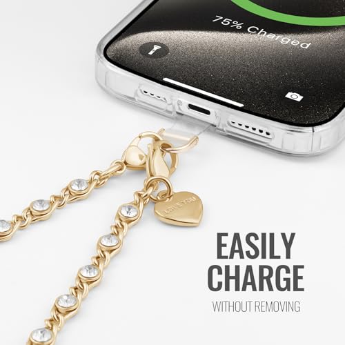 Phone Charm Strap Detachable Wrist Strap For iPhone Anti Theft Strap Phone Chain Wristlet - color: Lightgold