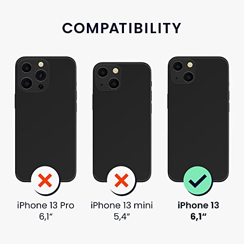 kwmobile TPU Silicone Case Compatible with Apple iPhone 13 - Case Soft Cover - Don't Touch My Phone White/Black - size: iPhone 13