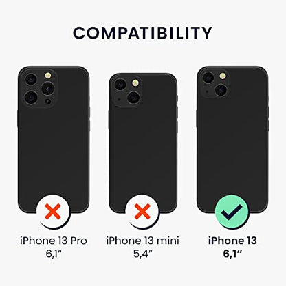 kwmobile TPU Silicone Case Compatible with Apple iPhone 13 - Case Soft Cover - Don't Touch My Phone White/Black - size: iPhone 13