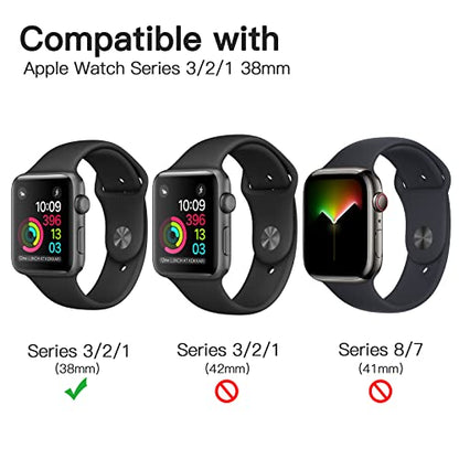 JETech TPU Screen Protector for Apple Watch Series 3/2/1 38mm, 3-Pack - size: Apple Watch Series 3/2/1 38mm