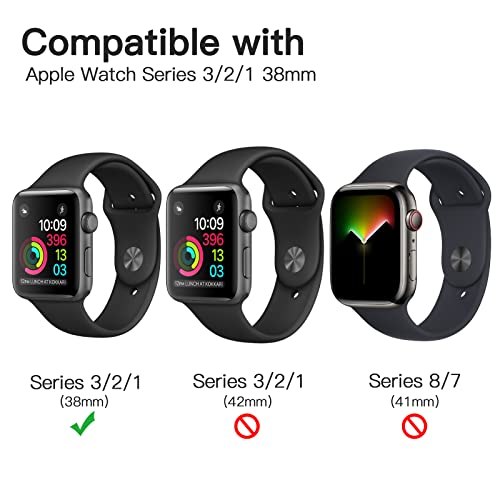 JETech TPU Screen Protector for Apple Watch Series 3/2/1 38mm, 3-Pack - size: Apple Watch Series 3/2/1 38mm