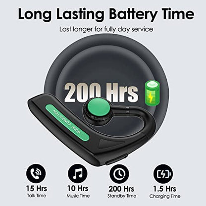 Open Ear Headphones Bluetooth Single Bone Conduction Wireless Earbuds with Earhooks Microphone Earphones Waterproof Long Battery Life Earpiece for Workout Sports Running Android iOS Non Ear Plug Green - color: Green