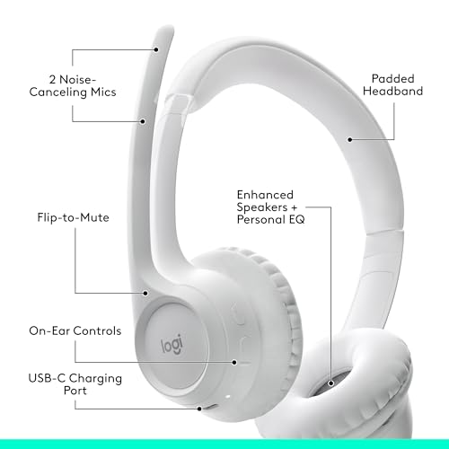 Logitech Zone 300 Wireless Bluetooth Headset - Off-White - color: Off-White