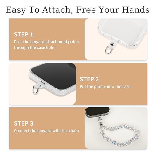 Phone Charm Detachable Metal Cellphone Wrist Strap for Women Girls, Cell Phone Lanyard - color: Bb-white