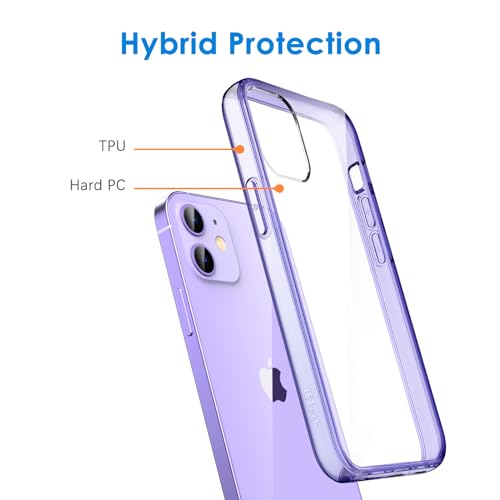 JETech Case for iPhone 12 mini, Anti-Yellowing, Deep Purple | Shockproof Protection, Scratch Resistant Hard PC Back, Durable Transparent TPU Bumper - color: Deep Purple