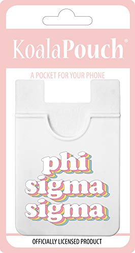 Sorority Shop Phi Sigma Sigma Koala Pouch - Retro Design Card Holder For Phone Case- Phone Wallet Stick On - Ultra-Thin and Lightweight Phone Case Wallet - Holds Cards and Cash - size: 2.25"W x 3.25"L