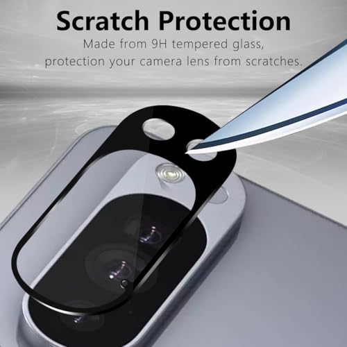 2 Pack Camera Lens Frame for Google Pixel 10 Pro, 9H Glass Screen Protector Anti-Scratch, Tempered Glass Camera Cover Accessories for Google Pixel 10 Pro, Black - size: for Google Pixel 10 Pro