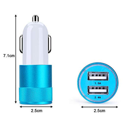 Car Charger, Sicodo 3.4A 2 Pack USB Smart Port Charger - color: Blue