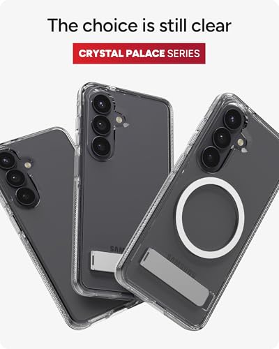 ZAGG Crystal Palace Snap Samsung Galaxy S26 Case with Kickstand - Clear, 13ft Drop Protection with Graphene, Crystal Clear Magnetic Case, Anti-Yellowing Slim Cover - size: Samsung Galaxy S26, style: With Snap