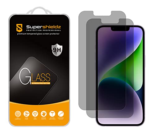 Supershieldz (2 Pack) (Privacy) Anti Spy Screen Protector Designed for iPhone 17e, 16e, 14, 13, 13 Pro (6.1 inch) Tempered Glass, Anti Scratch, Bubble Free