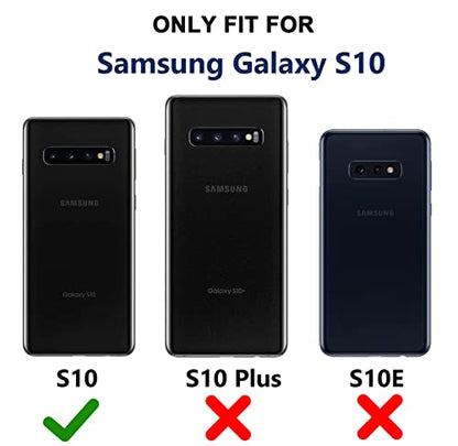 for Samsung Galaxy S10 Case with Belt Clip Holster, 2 x Screen Protector, [Military Grade Drop Protection] Heavy Duty Full Body Shockproof Rugged Protective Cover for Samsung Galaxy S10 Black - color: Black