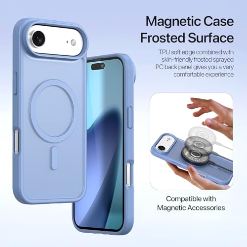 for iPhone Air Wallet Case, Detachable iPhone 17 Air Case Wallet | Compatible with Magsafe, RFID Blocking, Zipper Card Holder, PU Leather Flip Folio Case, Strap Wallet Case - color: Blue, size: iPhone 17 Air