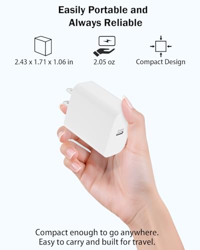 40W GaN III USB C Charger Block with 10FT Cable, PD 3.0 PPS Fast Charging - color: White