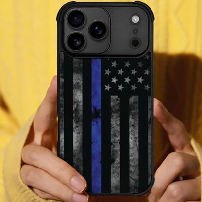 DJSOK Case for iPhone 17 Pro,Compatible with MagSafe,Anti-Scratch Shockproof Case,American Police Flag - color: American police flag, size: IPhone 17 Pro