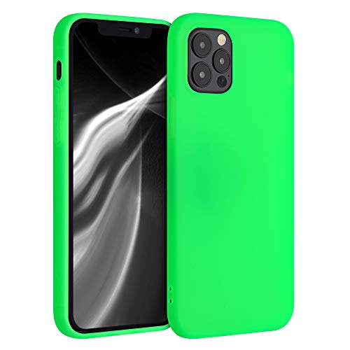 kwmobile Case Compatible with Apple iPhone 12 / iPhone 12 Pro Case - Soft Slim Protective TPU Silicone Cover - Neon Green - color: neon green