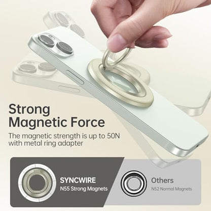 SYNCWIRE for MagSafe Phone Grip, Magnetic Phone Ring Holder - color: Light Yellow