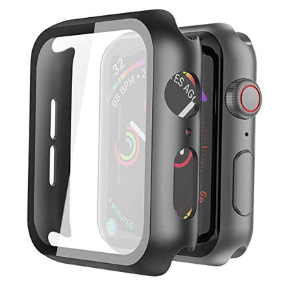 Misxi 2 Pack Hard PC Case with Tempered Glass Screen Protector Compatible with Apple Watch SE 3 (2025) SE 2 SE Series 6 Series 5 Series 4 40mm, Black - color: Black(2-Pack), size: 40mm (Se3/Se2/Se/6/5/4)