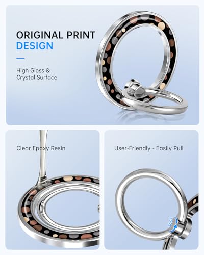 Magnetic Phone Ring, Compatible with MagSafe Phone Grip, Dots - color: Dots