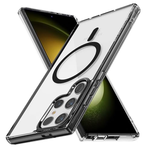 Lunivop for Samsung Galaxy s24 Ultra Case Hard [Compatible with Magsafe Wireless Charging] Yellowing Resistant Magnetic Cover Clear para S 24 Ultra 6.8 '' 5G 2024 Rugged Best Phone Cases Black - color: Black, size: Compatible with Samsung Galaxy S24 Ultra