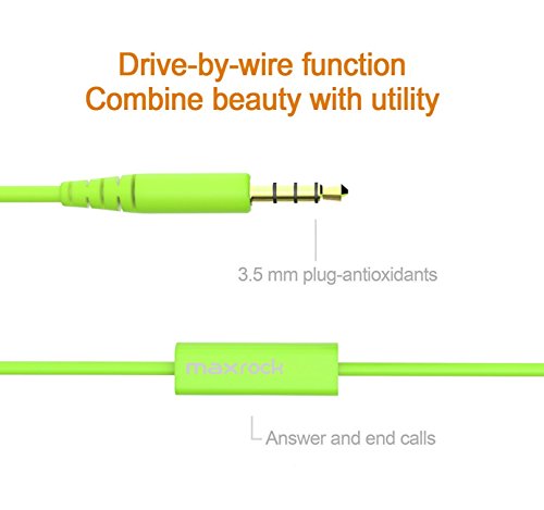 MAXROCK Wired Sleep Earphones Soft Sleep Earbuds Total Silicon Sleeping Headphones with in-line Mic for Cellphones, Mp3, Tablet pocasts 3.5mm, Green