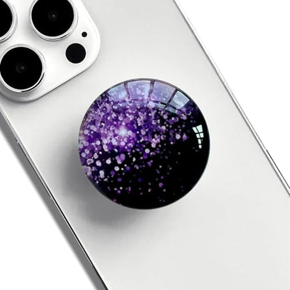 Clear Crystal Glitter Collapsible Expanding Moblile Cell Phone Grip Stand Holder for Smartphones and Tablets Phone Accessory（Dark Night Purple）