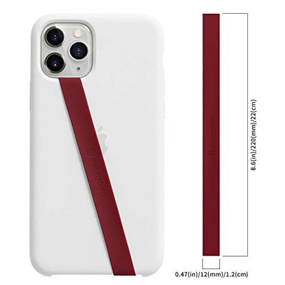 Sinjimoru Stretchable Silicone Phone Strap, Elastic Finger Grip, Wine Red - color: Wine Red