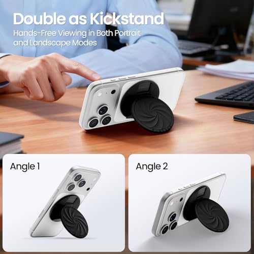 ORNARTO Vortuxe for MagSafe Phone Grip with Kickstand, Black - color: Black