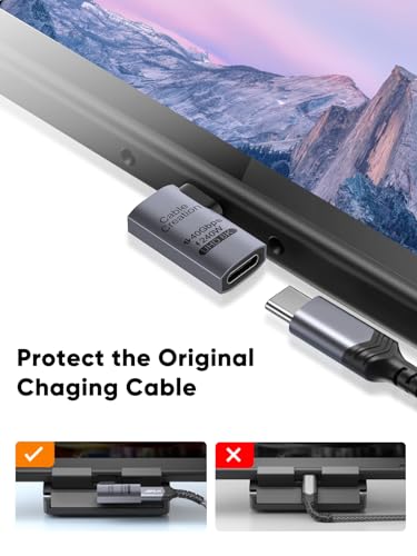 CableCreation Right Angle USB C Adapter, USB C 90Degree Adapter 40Gbps 240W - size: 1PCS, style: Right Angle
