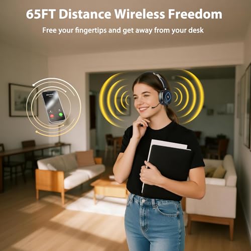 Bluetooth Headset with Microphone, Wireless Headset AI Noise Cancelling, Dual-Mode Bluetooth 6.0 & 2.4G Dongle, Wireless Headphones for 45H Work RGB/HUB Base, Meeting/Office/PC/Phone/Teams/Zoom