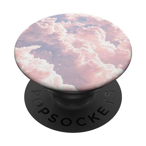 Pastel Pink and Purple Cloud Blue Sky Watercolor Clouds PopSockets Adhesive PopGrip - style: Adhesive PopGrip