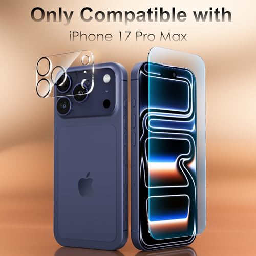 Fotbor [3+3 Pack for iPhone 17 Pro Max Screen Protector, Anti-Blue Light, [Eye Protection] 9H+ Tempered Glass with Camera Lens Protector - size: iPhone 17 Pro Max - 6.9 inch