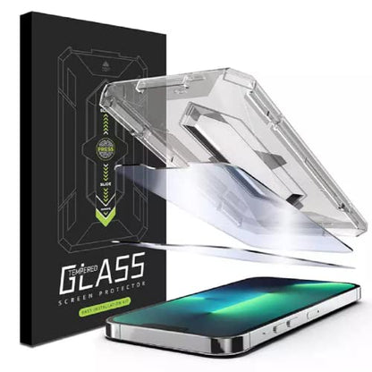 [2 Pack] Easy Install Frame Guard Tool Kit Tempered Glass Screen Protector Compatible with iPhone 14 Pro - size: iPhone 14 Pro