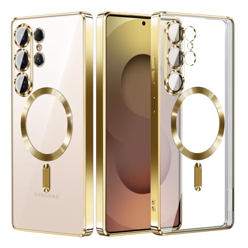 Hurgoer for Samsung Galaxy S26 Case.Soft TPU Electroplated Frame Cover with Clear Back.Drop Tested Protective Full Body Case.Thin Light Slim (Gold, S26) - color: Gold, size: S26