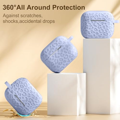 Compatible with AirPod Case 3rd Generation, Leopard Engraved Soft Silicone Skin Cover Full Protective Case,Compatible with Apple AirPod 3rd Generation Case,Front LED Visible - color: Lalic, size: AirPods 3rd Case