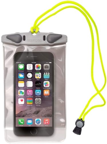 Aquapac Waterproof Phone Case, Medium, Grey | iPhone and Android, Made in The UK, Hiking, Mountain Biking, Running Accessory, Floating, IPX8 certified to 30 ft deep. - color: Gray, size: Medium