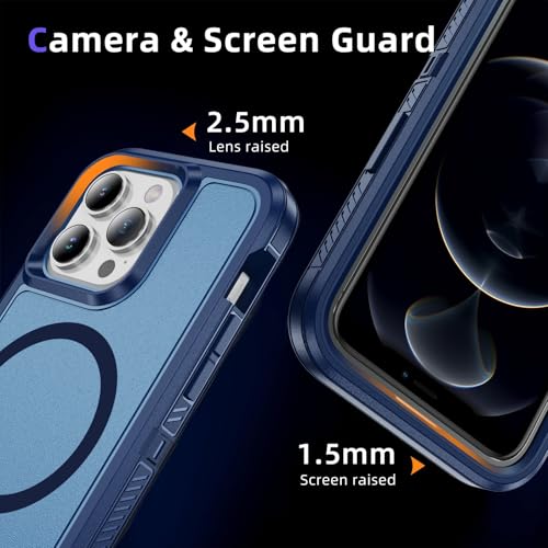 Magnetic for iPhone 13 Pro Case, Compatible with MagSafe, Shockproof Dustproof Drop Proof, Military Grade Double Layer Protection, Blue - color: Magnetic Blue, size: iPhone 13 PRO