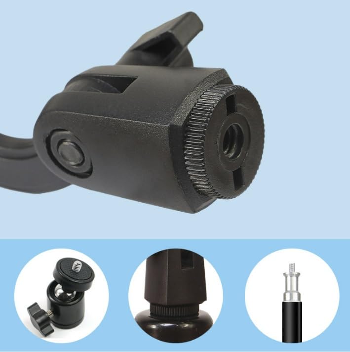 2 Pack Boom Arm Phone Holder Clip Adapter with 5/8 inch and 1/4 inch Screw Socket Mount Phone Clamp Bracket for Smartphones