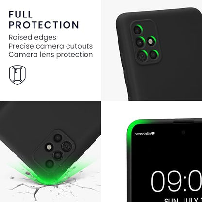 kwmobile Case Compatible with Samsung Galaxy A51 Case - Protective Slim TPU Phone Cover - Soft Matte Finish - Black - color: black, size: Galaxy A51