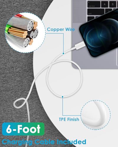 CXX 20W Fast Charger for iPhone 14/13/12 with 6FT Cable [MFi Certified] - color: White