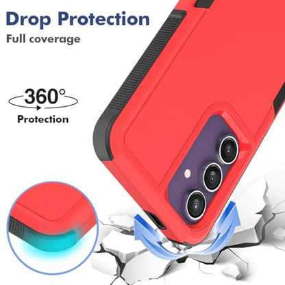 Dionsibei Designed for Samsung Galaxy A52 5G Case 2 in 1 Military Grade Drop Heavy Duty Rugged Shockproof Protective Cover Case for Galaxy A52 5G Phone Case (Red) - color: Red