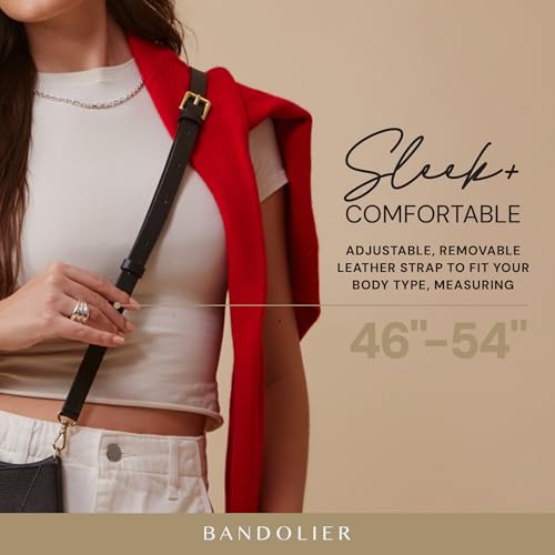 Bandolier Hailey Leather Crossbody Phone Case iPhone 16 Pro Max - Black/Gd - color: Black/Gold, size: iPhone 16 Pro Max