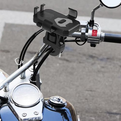 Sewroro Bike Phone Mount Holder with Anti-Shake Vibration Protection for Motorcycle and Bicycle Handlebar, Universal Mobile Phone Stand Compatible with Smartphones, Black
