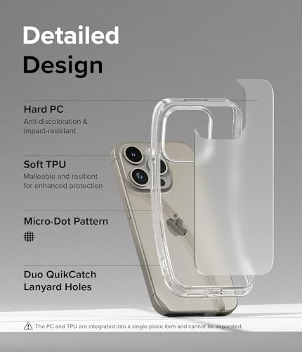 Ringke for iPhone 15 Pro Case [Fusion Matte Clear] | Oil & Dirt Resistant, Anti-Fingerprint Technology Prevents Oily Smudges, Frosted Coating Feels Velvety Soft - size: iPhone 15 Pro